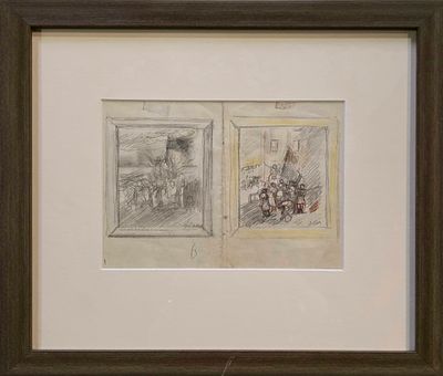 Лабас Александр Аркадьевич - Наброски. 1930 г. Бумага, карандаш. 13,5 х 20