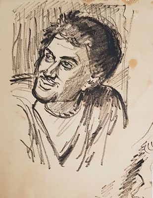 Лабас Александр Аркадьевич - Из серии "Портреты". Двусторонняя. 1960-е гг. Бумага, фломастер. 
20 