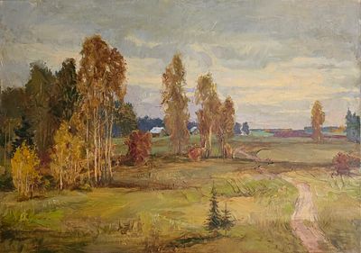 Антонов Сергей Георгиевич - Осенний пейзаж. 2000 г. Картон, масло. 50 х 70
