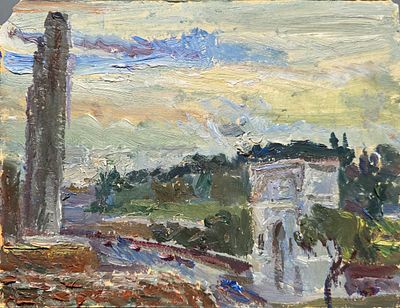 Антонов Сергей Георгиевич - Рим. 1980 г. Картон, масло. 16 х 20