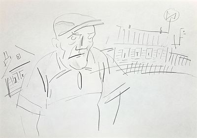 Шумский Фёдор Геннадьевич - Из серии "Типажи". 2026 г. Бумага, карандаш. 29,7х 42