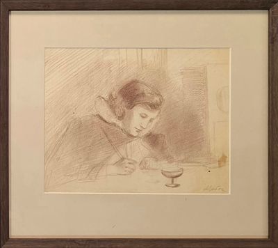 Лабас Александр Аркадьевич - Портрет Леони. 1937 г. Бумага, панда. 19,5 х 23,5