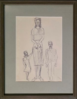 Лабас Александр Аркадьевич - Набросок. 1971 г. Бумага, перо. 32,5 х 24