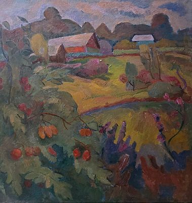 Передний Александр Николаевич - Косогор. 1976 г. Холст, масло. 79 х 73
