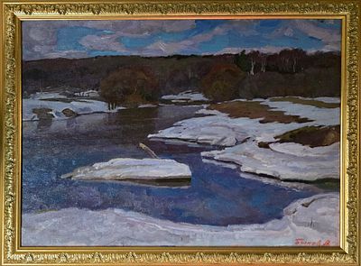 Быков Александр Петрович - Перед розливом. 1949 г. Холст, масло. 50 х 70