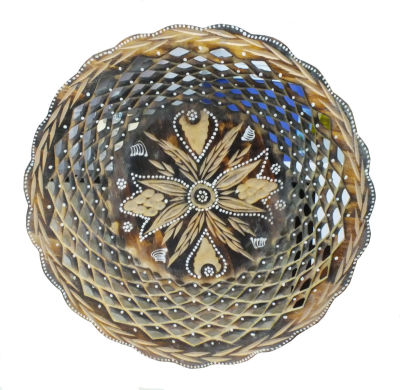 צלחת עץ ישנה סגנון סורי קוטר 30ס"מ