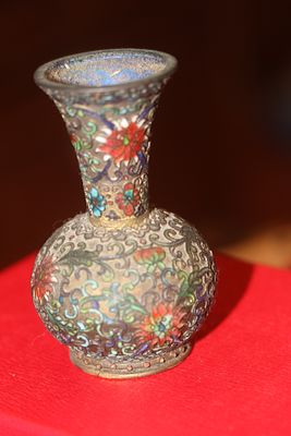 Antique Chinese Cloisonne Small Vase. probably early 1900's, but could be older - only 3" tall