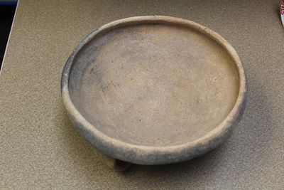 Antique Pre-Columbian Bowl. footed - 8 3/4" in diameter - over 1000 years old