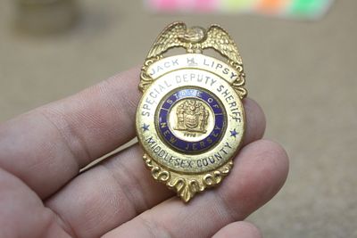 Vintage Gold Filled Sheriff Badge. very rare - special deputy sheriff badge - with person's name 