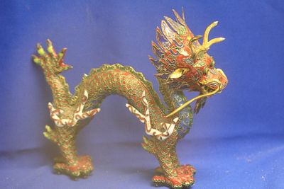 Cloisonne Kylin. please note: minor losses and one cloud needs to be glued back - approximately 