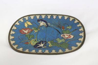 A Cinese/Oriental Square Cloisonne Plate. 19th century - 4 3/4" across