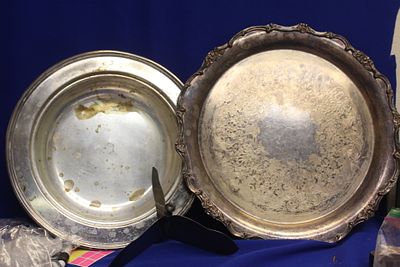 Lot of 3 Silverplated Item. largest= 12 5/8" in diameter