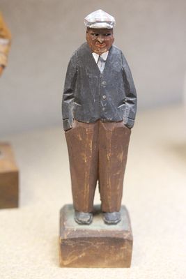 Huron Indian Carved Wooden Figurine. appeared to be pencil signed - 6 1/2" tall