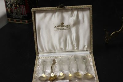 A Set of Denmark Sterling Michelsen Spoons. Boxed - total= six of them - each 4 3/4" long