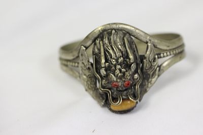 A Well Carved Chinese Metal Bracelet. as shown