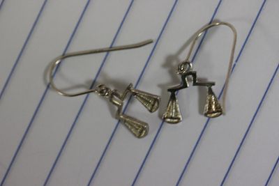 A Pair of Sterling Earrings. as shown