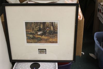 Autumn Monarch Wild Turkey by Abbett. by Robert Abbett - framed, signed and numbered - overall= 