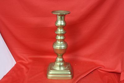 A Brass Candle Stick. 9 1/4" tall