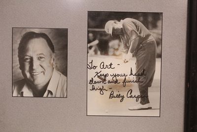 Framed Signed Billy Casper Golfer. overall= 16 1/2" x 13 1/2"