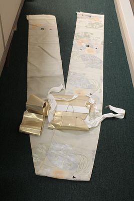 A Vintage Obi and Back Sack. obi= 165" x 24" long
