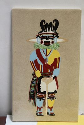 A Ceramic Kachina Doll Tile. 10 5/8" x 6 1/4"