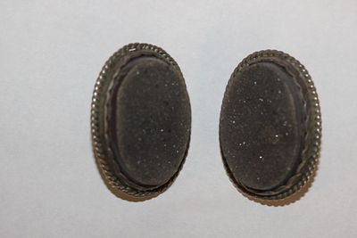 A Pair of Sterling and Drusy Earrings. as shown