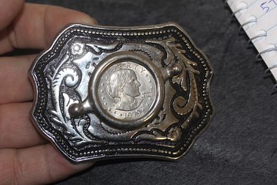 Susan B Anthony Dollar Belt Buckle. as shown