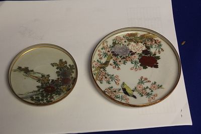 Lot of 2 Kutani dishes. saucer etc - largest= 5" in diameter