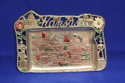 A Kansas Souvenir Metal Ashtray. as shown