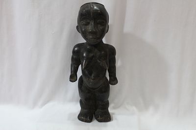 An Antique Cast Iron African Statue. heavy - black memorabilia - 12 1/2" tall
