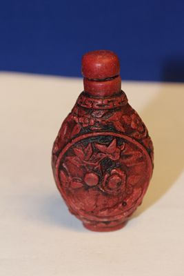 A Carved Resin Snuff Bottle. 2 3/4" tall