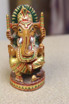 Decorative Oriental Elephant God. wood or composite material - 5" tall