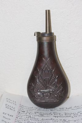 Antique Powder Horn or Flask. 7 5/8" across