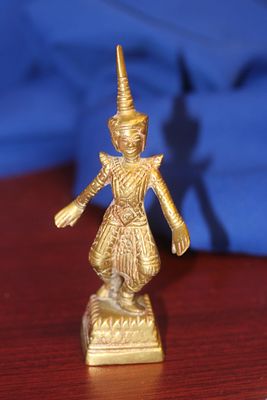 A Solid Brass or Bronze Thai Dancer. 5 inches tall