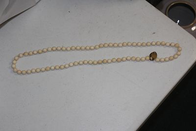 Well Carved B o n e Necklace. approximately 15 inches long clapsed - probably mid 20th century