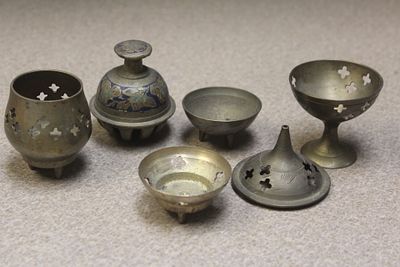 Lot of 6 miniature Brass Articles. from India - vintage
