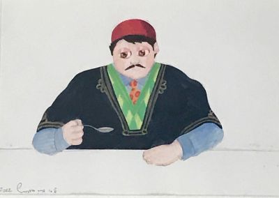 Eliahou Eric Bokobza - No Title. Gouache and watercolor on paper 
Hand signed 
Unique piece