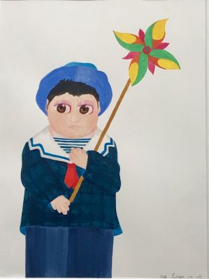 Eliahou Eric Bokobza - No Title. Gouache and watercolor on paper 
Hand signed 
Unique piece