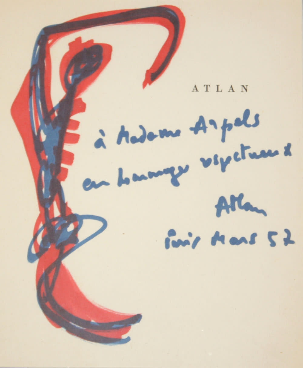 JEAN MICHEL ATLAN - No title. Original felt pens on paper 
Unique piece 
Hand signed and dated in 1957