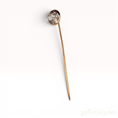 10K Gold 0.20 Carat Diamond Stick Pin. In good condition. 1.2 grams