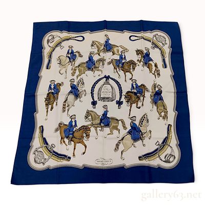 Hermes Reprise Silk Scarf by Philippe Ledoux. This square scarf is crafted from silk twill and 