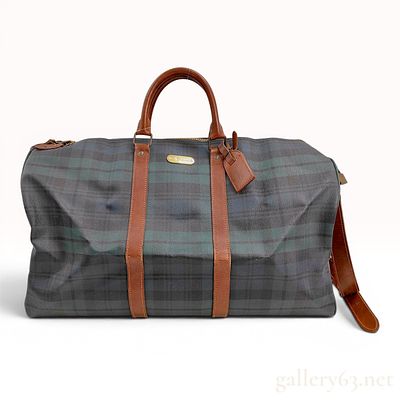 Polo Ralph Lauren Vintage Blackwatch Plaid Large Duffel Bag. A vintage Polo Ralph Lauren large 