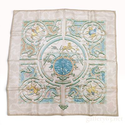 Hermes Peintre du Cheval Silk Scarf Designed by Alfred de Dreux. A Hermes 100% silk scarf 