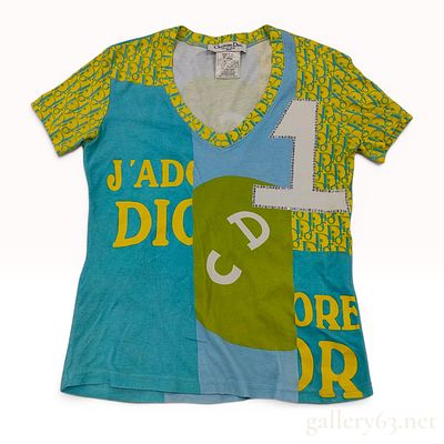 Christian Dior Trotter Patchwork J'Adore Dior T-shirt, John Galliano Era. A Christian Dior 