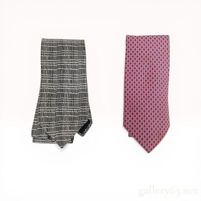 Two Men's Silk Neckties Including One Hermes Paris. This lot features two men's silk neckties 