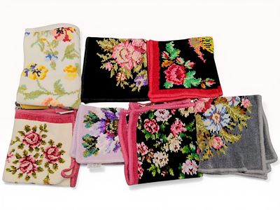 A Set of Seven Feiler Chenille Cotton Hand Towels. Set of seven Feiler chenille cotton hand 