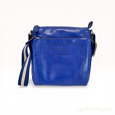 Bally Thabo Cobalt Blue Leather Messenger Bag. Contemporary Bally Thabo messenger bag in cobalt 