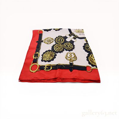 Hermes Les Cuivreries Silk Scarf by Francoise de la Perriere. Hermes silk scarf in the Les 