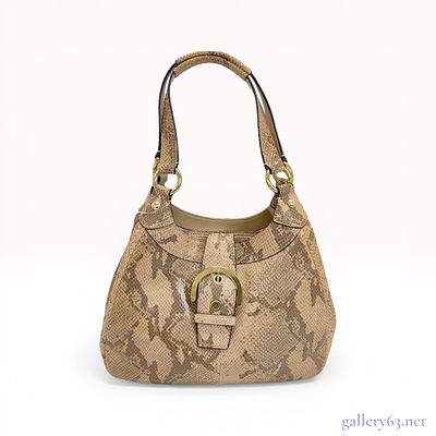 Coach Soho Lynn Python-Embossed Leather Hobo Bag. Coach Soho Lynn hobo bag in python-embossed 