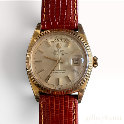Rolex Oyster Perpetual Day-Date 18 Karat Yellow Gold Wristwatch Reference 1803. This vintage 